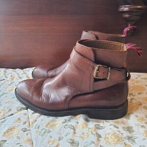 Polo Ralph Lauren Men's Brown Leather Boots 9 D Newent Jodhpur Buckle & Tree